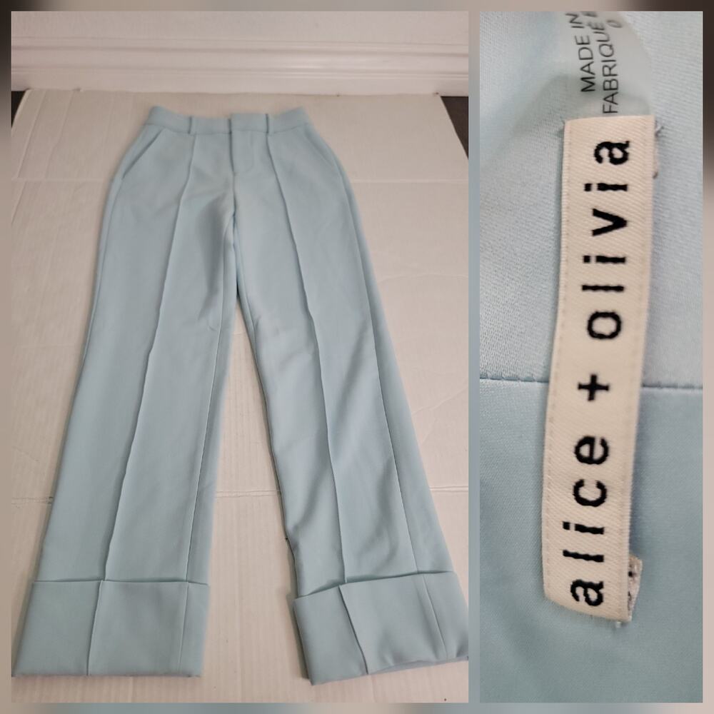 Alice + Olivia Light Blue Straight Leg Pants